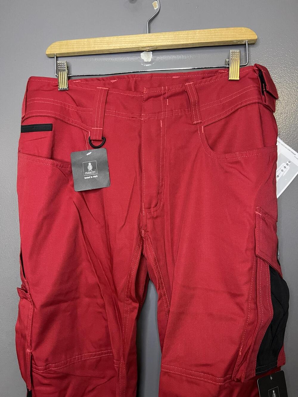 Mascot Cargo Pants Mens 34x32 Red Oldenburg Reflective Workwear 12579-442-0209